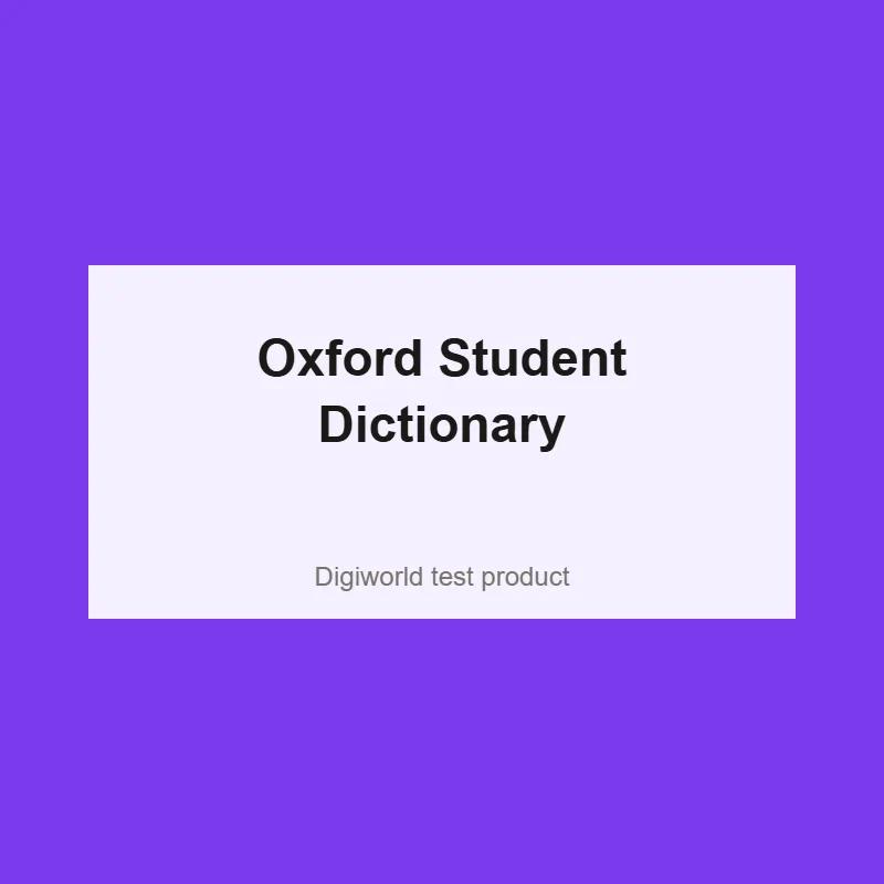 Oxford Student Dictionary-test